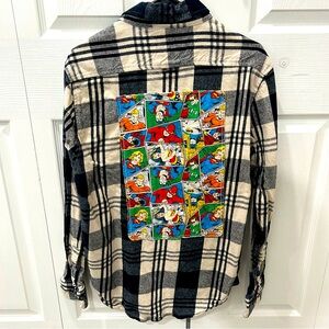 DC Comic Book Customized Patched Flannel